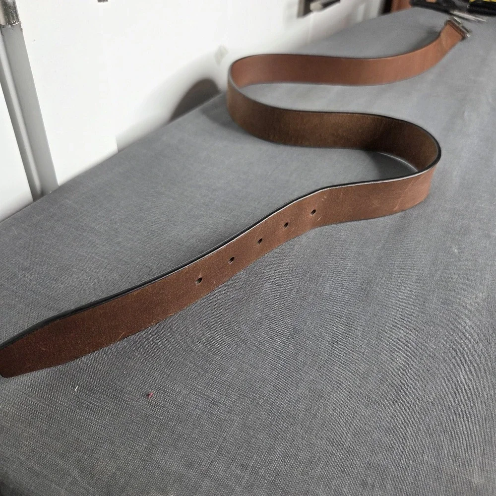 Timberland Men's Buffalo Leather Belt Antiqued Brass Size 40